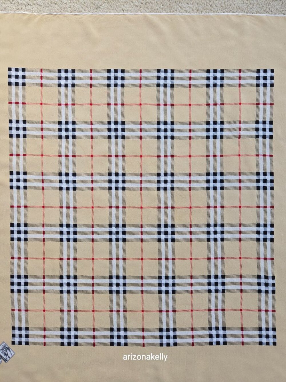 Vintage "Burberry's" Silk Scarf Nova Check Plaid Classic Burberry - Picture 14 of 16